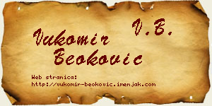 Vukomir Beoković vizit kartica